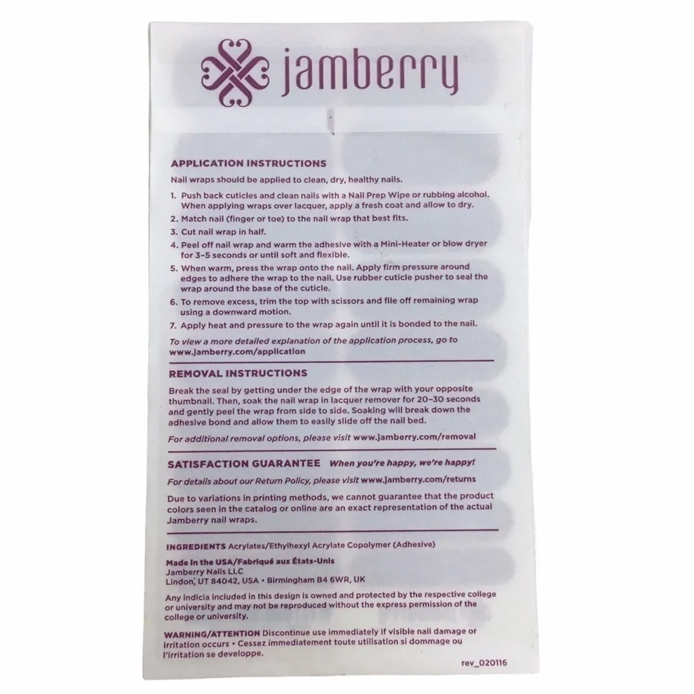 JAMBERRY Nail Wraps October Host 2016 Gift Promo Brushed Diamonds Southwestern